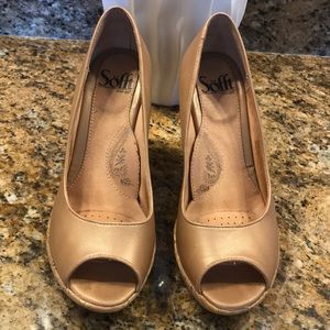 Sofft Olivia Peep Toe Cork Platform Wedge